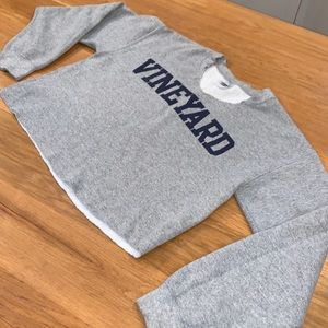 Vineyard Deconstructed Sweatshirt ~ Size S~Cropped
